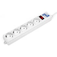 Фильтр-удлинитель Power Cube B 3.0 м 5 розеток (белый) 10А/2,2кВт/ Surge protector Power Cube B 3.0 m 5 outlets (white) 10A / 2.2kW (SPG-B-10-WHITE)