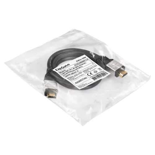 Exegate EX294701RUS Кабель HDMI ExeGate EX-CC-HDMI8K-1.0 (19M/19M, v2.1, 1м, 8K UHD, Ethernet, позолоченные контакты) фото 2