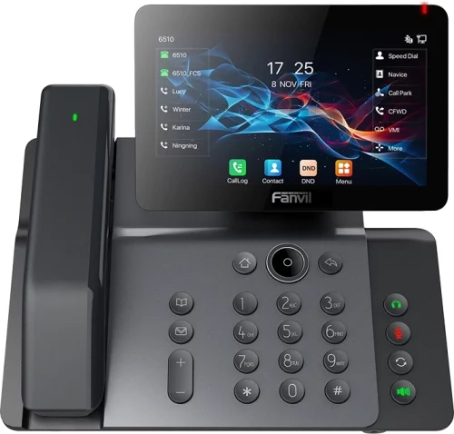 Fanvil V66 Pro Prime Business PhoneWireless Bluetooth Handset6-Party Local Conference7” Adjustable Screen ( 0° to 40 °)20 SIP linesOpus+IPV6 .116 DSS keysBuilt-in Bluetooth 5.0 and 2.4G/ 5G Wi-F