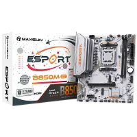 Материнская плата Maxsun MS-eSport B850M WIFI ICE B850, AM5, 2*DDR5, 1*PCIEx16, 1*PCIEx1, 2*M.2, 6*USB3.2Gen1, 4*USB2.0, 2*SATA3.0, 1G, DP, HDMI, M-ATX, RTL (6940709661758)
