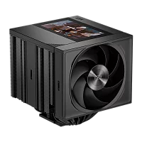 Кулер для процессора/ CPU Cooler PCCooler RZ820 Display BK (290W, 4-pin PWM, LED, 169mm, Al/Cu, 8x6mm, 1x140mm + 1x150mm, 71.9/78.7CFM, 27.1/35.8dBA, 1500/2500RPM, S: 1851/1700/1200/115X/20XX, AM5/AM4