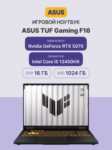 Ноутбук 16 IPS WUXGA ASUS FX608JP-RV015 gray (Core i5 13450HX/16Gb/1Tb SSD/5070 8Gb/noOS) (90NR0MJ1-M000N0)