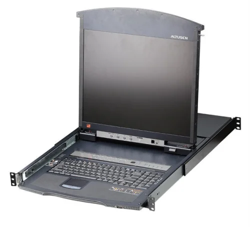 ATEN 16P CAT-5 HIGH DENSITY DUAL RAIL LCD KVM. (KL1516AN-AXA-RG)