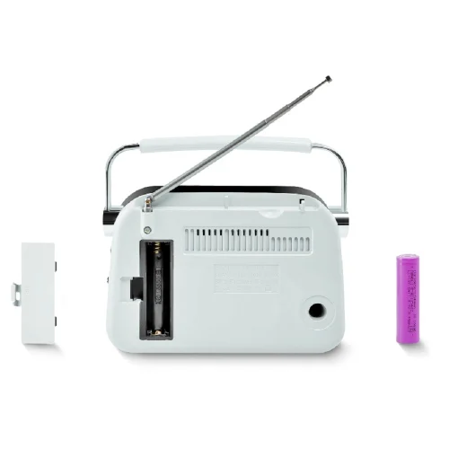 RITMIX RPR-045 WHITE {Радиоприёмник портативный 3хдиапазонный FM/AM/SW,Bluetooth v.5.3, воспроизв. с USB и с карт пам. micro SD (до 32Gb)} фото 3