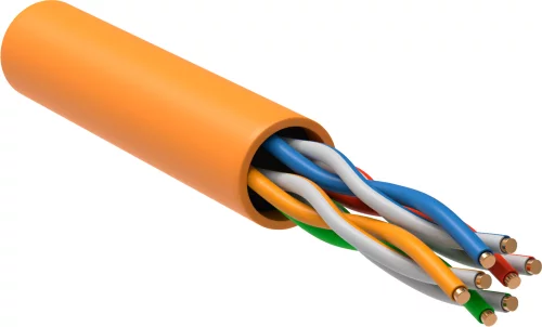 Кабель информационный ITK LC1-C5E04-127 кат.5E UTP 4 пары 24AWG LSZH внутренний 305м оранжевый