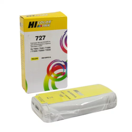 Картридж Hi-Black (B3P21A) для HP DJ T920/ T1500, Yellow, №727, 130 мл (1005403)