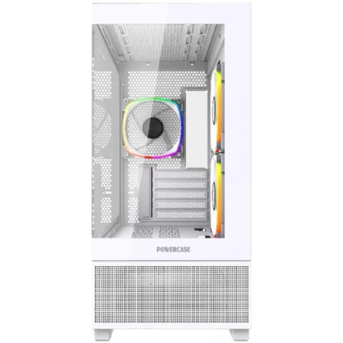 Powercase Корпус Vision Micro M1 ARGB, Tempered Glass, 3x 120mm ARGB fans, белый, mATX (CVMM1W-A3) фото 2
