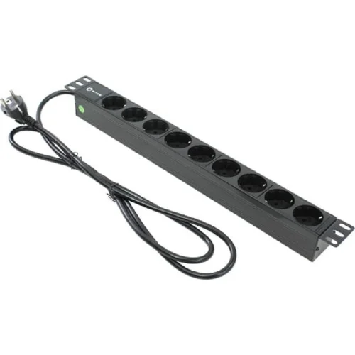 5bites PDU919P-02 Блок розеток 9S / PVC / 1U / 19 / 2M*3G*1.5MM2 / VDE