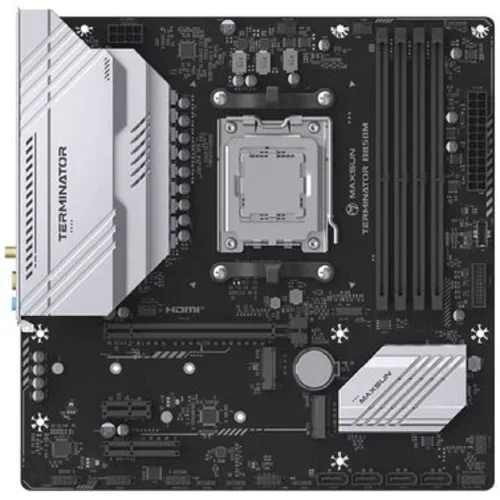 Материнская плата MAXSUN MS-Terminator B850M WIFI, AM5, B850, 4*DDR5, 4*SATA 3.0, 2*M.2, USB 3.2, USB 2.0, Type-C, 1*PCIE 16, 1*PCIE 4, 1*PCIE 1, HDMI+DP, mATX фото 2