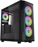 Корпус ПК без блока питания/ Case SAMA S40 Black, Midi-Tower, TG, 4x120mm ARGB, 2xUSB 3.0 + 1xUSB 3.1 Type-C, ATX, mATX, mITX Black (S40-BKAPA4X1-GL)