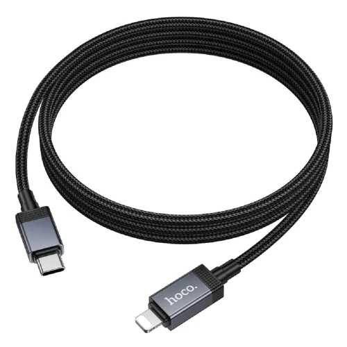 HOCO Кабель USB2.0 Hoco Type-C/ Lightning, 2.4А, 27Вт, с дисплеем, X118, 1м, черный, коробка (HC-55064)