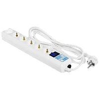 Power Cube сетевой фильтр PRO, 3 метра, 6 розеток (5 с заземлением + 1 без заземления), 16А/3,5кВт, cечение провода: 3х1,5мм2, цвет белый, гарантия 5 (SPL6-16-P-3M)