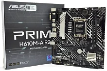Материнская плата ASUS PRIME H610M-A R2.0, LGA1700, H610, 2*DDR5, 4*SATA, 2*M.2, 2*USB 3.2, 4*USB 2.0, 1*PCIx16, 1*PCIx1, HDMI+DP+D-Sub, mATX; 90MB1MJ0-M0EAY0