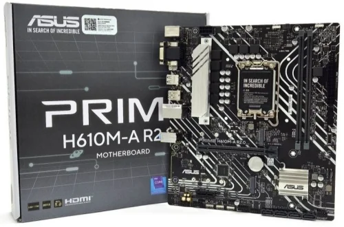 Материнская плата ASUS PRIME H610M-A R2.0, LGA1700, H610, 2*DDR5, 4*SATA, 2*M.2, 2*USB 3.2, 4*USB 2.0, 1*PCIx16, 1*PCIx1, HDMI+DP+D-Sub, mATX; 90MB1MJ0-M0EAY0