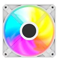 Powercase Вентилятор (M56-12W ARGB) White 120x120x25mm (PWM, 100шт./ кор, 4pin PWM (M+F)+ 3pin ARGB (M+F), 700-1500±10% об/ мин) Bulk