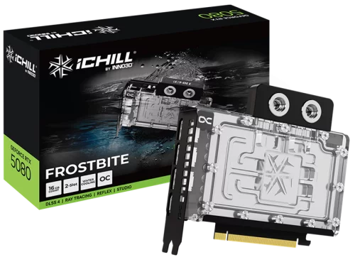 Видеокарта INNO3D RTX 5080 iChill FROSTBITE PRO/ / RTX5080, HDMI, DP*3, 16G,D7 (C50803-16D7X-1760FBP)