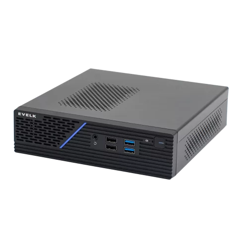 Корпус EVELK с блоком питания 120Вт/ Case Foxline EV-109-AD120 mITX, w/ ext.PSU 120W, DC-converter, w/ 2хUSB2.0+2хUSB3.0, 1x40mmFan, black, VESA, w/ pwr cord, logo EVELK (FL-109-AD120-DC-EVLK)