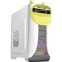 GameMax Корпус Cute OWL W-Y без БП (Midi Tower, ATX, Бело-желтый, 1*USB3.0 + 2*USB2.0, 2*120мм) (CUTE OWL WHITE YELLOW)
