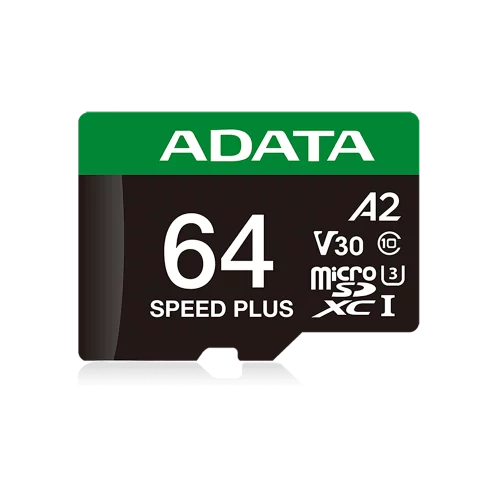 Флеш карта microSD A-DATA 64GB microSDXC Class 10 UHS-I U3 V30 A2 160/ 140 MB/ s (SD адаптер) (UD64GUI3V30A2SP-RA1)