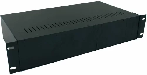 Комплектующие OSNOVO O-142B Бокс для установки в 19 дюймовую стойку на 14 слотов, для медиаконвертеров OSNOVO. Два блока питания (AC220V) для повышения надёжности системы. При повреждении одного БП происходит автом