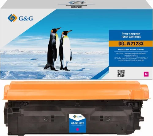Картридж лазерный G&G 212X GG-W2123X пурпурный (10000стр.) для HP Color LJ M554/ M555/ 578 Enterprise