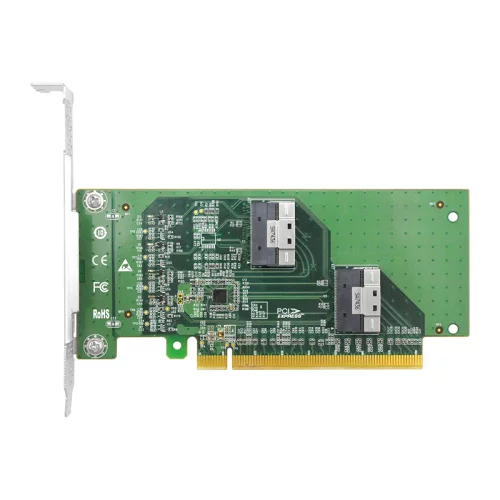 Адаптер для SSD/ PCIe x16 to Two SlimSAS SFF-8654 8i Adapter (LRNV9F14)