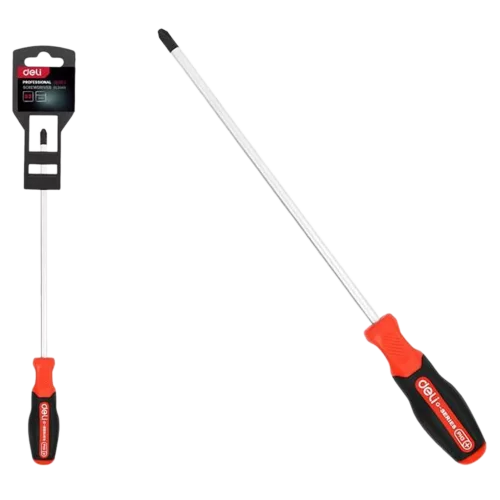 Крестовая DL3465 PH3x250мм сталь S2, матовый стержень, двухкомпонентная прорезиненная рукоять