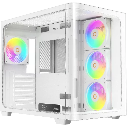 Корпус Компьютер без блока питания/ Case Ocypus Iota C70 Curve WH ARGB, Midi-Tower, TG, 4x120mm ARGB, 2xUSB-A 3.0 + 1xUSB-C 3.1, ATX, mATX, mITX White (IOTA-C70-WHD400CD-GL)