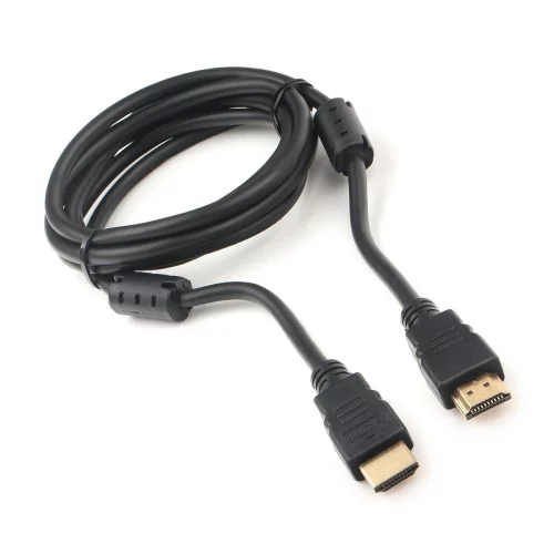 Кабель HDMI Cablexpert 19M/ 19M, v2.0, медь, позол.котакты, экран, 2 фер.кольца, 1.8м, черный, пакет (CCF2-HDMI4-6)