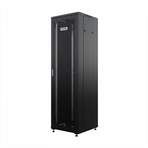 Шкаф напольный универсальный серверный ONTEK TC 18U 600х600мм, 4 профиля 19, двери перфорированная и перфорированная, боковые стенки съемные (TC18U66PPDRSWAS-9005)
