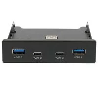 Адаптер Gembird Планка USB 3.0 на переднюю панель в отсек 3.5" 2xUSB-A 3.0 + 2xType-C (FP3.5-USB3-2A2C)