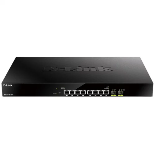 Коммутатор/ DMS-1100-10TP Smart L2 Switch 8x2.5GBase-T PoE, 2x10GBase-X SFP+, PoE Budget 240W (DMS-1100-10TP/A1A)