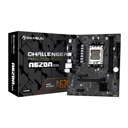 MS-Challenger A620A 2.5G (Socket AM5, mATX, 2*DDR5, VGA+HDMI, 2*SATA3, 1*M.2, 1*PCIEx16/ 1*PCIEx4/ 1*PCIEx1, 2*USB2.0, 4*USB 3.2 Gen1, LAN 1*2.5G, RTL)