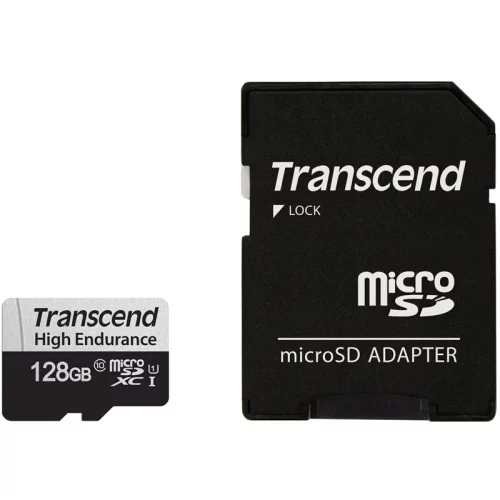 Карта памяти/ 128GB microSD w/ adapter U1, High Endurance (TS128GUSD350V)