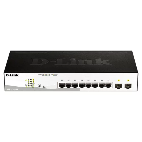 Коммутатор D-Link DGS-1210-10P/ F3A 8x1Гбит/ с 2SFP 8PoE 65W настраиваемый (DGS-1210-10P/F3A)