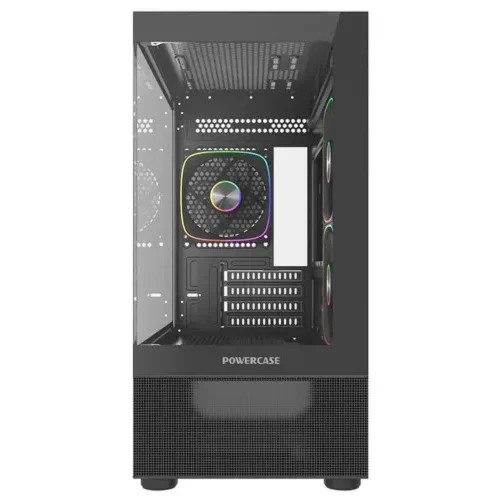 Powercase Корпус Vision Micro M2 ARGB, Tempered Glass, 3x 120mm ARGB PWM Fan, чёрный, mATX (CVMBM2-A3) фото 2