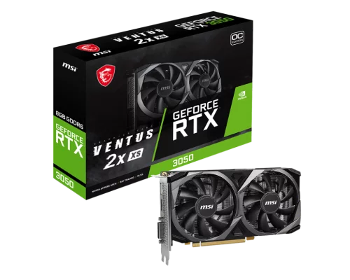 Видеокарта/ VGA MSI NVIDIA GeForce RTX 3050 VENTUS 2X XS 8G OC 8GB, GDDR6/128-bit, PCIe 4.0, 1xDVI-D, 1xHDMI 2.1, 1xDP, 2.3-slot