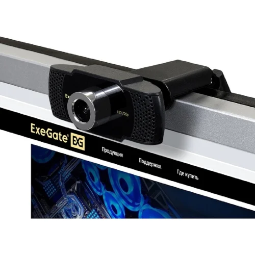 Exegate EX287378RUS Веб-камера ExeGate BusinessPro C922 HD Tripod (матрица 1/ 3 1,3 Мп, 1280х720, 720P, 30fps, 4-линзовый объектив, USB, микрофон с шумоподавлением, универсальное крепление, штатив Fle