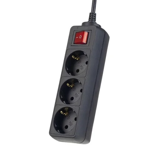 Perfeo Сетевой удлинитель с кнопкой POWERMATE, PF_A4680 ( 5,0м, 3 розетки, черный (PF-PM-3/5,0-B))