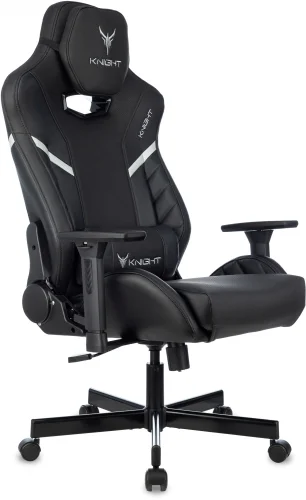 Кресло игровое Knight Thunder 5X черный экокожа крестов. металл (KNIGHT THUNDER 5X B)