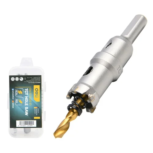 Коронка по металлу твердосплавная с центрирующим сверлом Deli DH-TCT020-E1 диаметр 20мм, шестигранный хвостовик