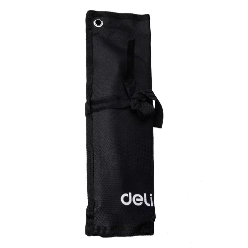 Набор комбинированных гаечных ключей 12 шт Deli DL130012A размеры 6,8,10,11,12,13,14,15,17,19,22,24мм, матовая хромированная поверхность, чехол из ткани Оксфорд