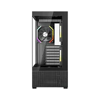корпус 1STPLAYER CV7 ARGB Black / ATX / 3x120mm ARGB & 2x120mm fans / CV7-BK-2FAR-2FH7R-1FH7