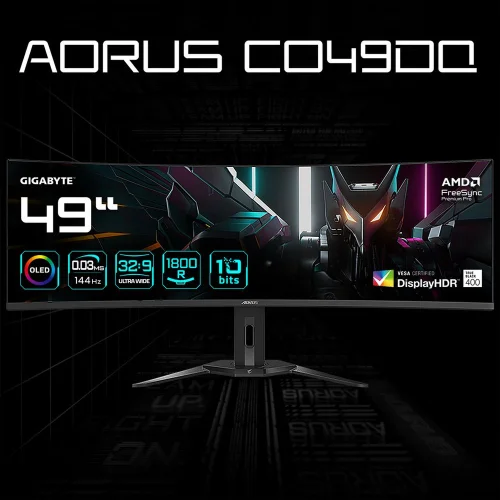 Монитор Gigabyte 49 Aorus CO49DQ черный OLED 16:9 HDMI M/ M матовая HAS Piv 250cd 178гр/ 178гр 5120x1440 144Hz DP DQ USB 11.28кг (20VM0-CO49DQBT-1EKR) фото 10