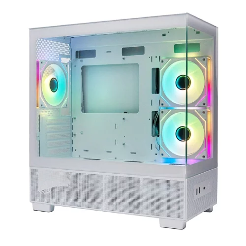 XASTRA Q500M 6ARGB-C10-UC White mATX/Aquarium/Screewless/ 6x120mm ARGB PWM FM fans/Argb+PWM HUB 10port/ Type-C/ Q500M-6FM12A-C10-UC-WH фото 2