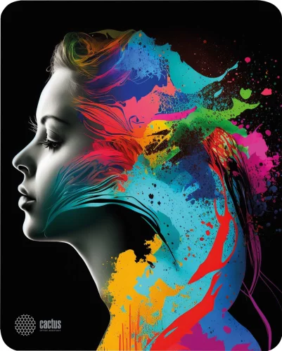 Коврик для мыши Cactus Color paint 300x250x3мм (CS-MPC-D08M)