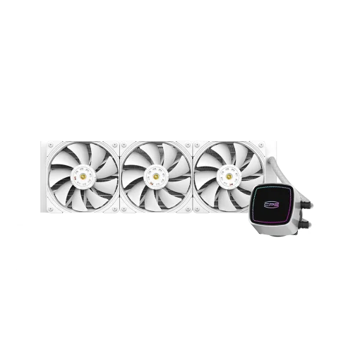 Система охлаждения/ Water Cooling System PCCooler DE360 WH (310W, 360mm, White, ARGB Pump/ Fans: 3x120mm, 71.86CFM, 33.8dBA, 1850RPM/ Pump height 55mm, 28dBA, 3200RPM, Rad thickness 27mm/ S: 1851, 170