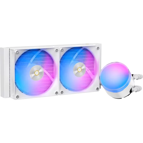 Система жидкостного охлаждения/ Water Cooling System Ocypus Delta L24 WH ARGB V2 (280W, 240mm, White, ARGB, Fans: 2x120mm, 73CFM, 2000RPM/ Pump height 60mm, 27dBA, 2650RPM, Rad thickness 27mm/ S: 1851 (DELTA-L24-WH2AAWNN02X-GL)