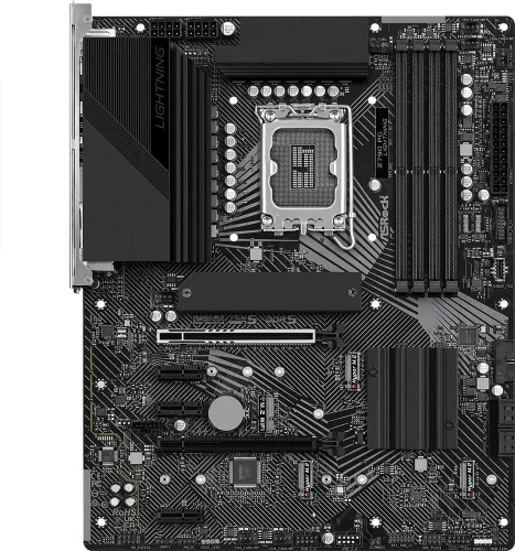 Материнская плата ASROCK Z790 PG LIGHTNING, LGA1700, Z790, 4*DDR5, 4*SATA3, 4*M.2, 6*USB 3.2, 1*USB 2.0, Type-C, 5*PCIx16, 1xM.2 (Key E), HDMI, mATX