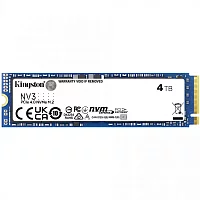 Твердотельный накопитель/ Kingston SSD NV3, 4000GB, M.2(22x80mm), NVMe, PCIe 4.0 x4, R/W 6000/5000MB/s, TBW 1280, DWPD 0.3 (12 мес) (SNV3S/4000G)
